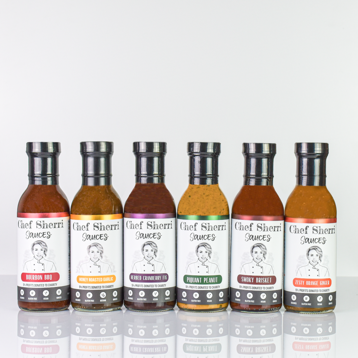All Six Sauces - 12oz bottles Chef Sherri Sauces