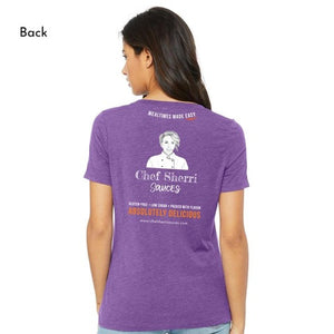 V-neck Purple Short Sleeve Shirt (Womens)